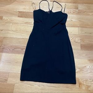 Express lace back black dress